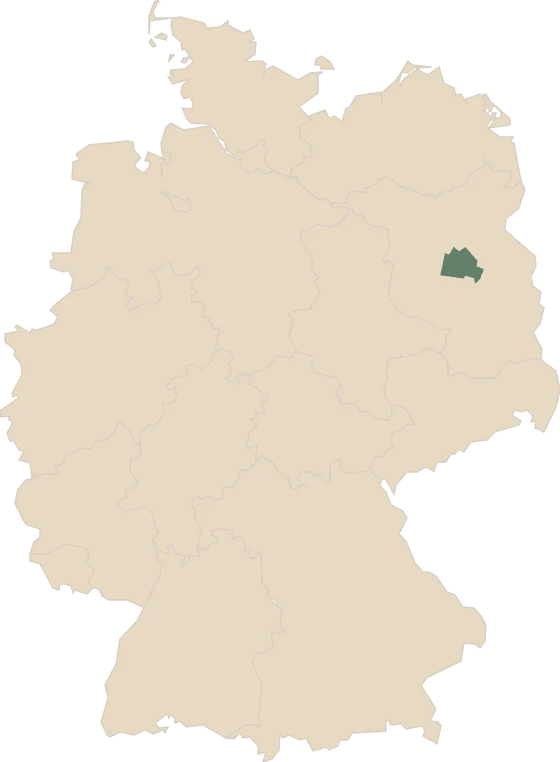 Deutschlandkarte, Berlin hervorgehoben