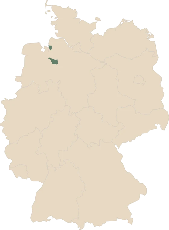 Deutschlandkarte, Bremen hervorgehoben