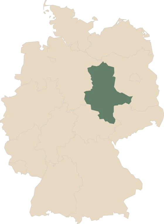 Deutschlandkarte, Sachsen-Anhalt hervorgehoben