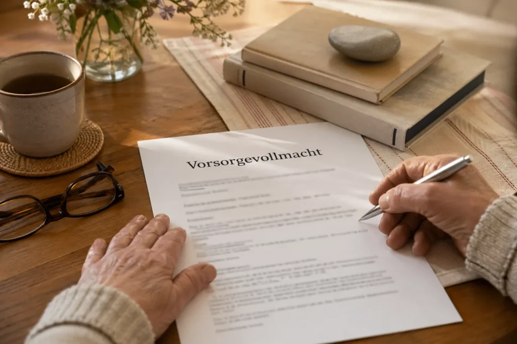 Unterschrift unter einer Vorsorgevollmacht