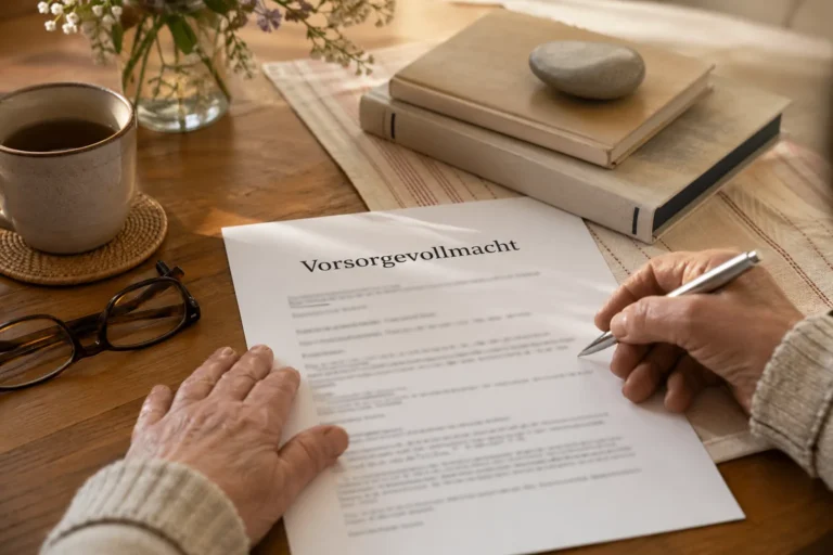 Unterschrift unter einer Vorsorgevollmacht